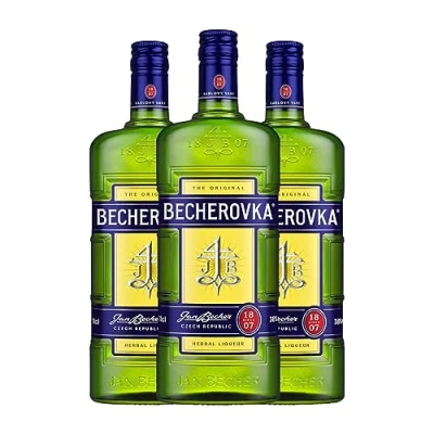 Imagen de Licor de hierbas Becherovka Botella Misil 1 L (Caja 3 L)