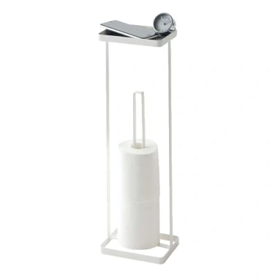 Imagen de Yamazaki 7739 Tower Soporte de Papel higiénico con Bandeja, Blanco, Acero, Minimalista, 16 x 12 52 cm