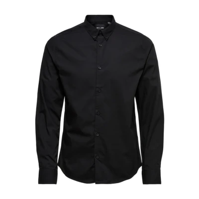 Imagen de Only &amp; Sons Klassisches Camisa elegante, Hombre, Talla: Large, Black