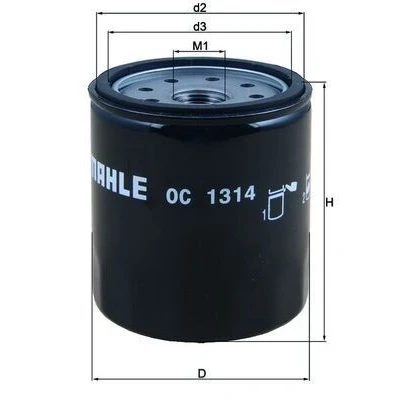 Imagen de MAHLE ORIGINAL OC 1314 Filtro de aceite enroscable