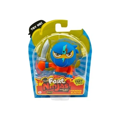 Imagen de Fart Ninjas 8 Figuras Coleccionables Lightning Face: Thunder Blaster Serie 10 Sonidos de Pedos Realistas Activados por Movimiento Regalos y Juguetes para Niños 5+ Años