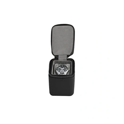 Imagen de Stackers Pebble Black Caja de reloj pequeña con cremallera