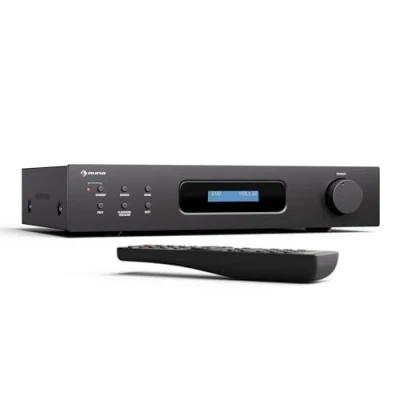 Imagen de Auna Amplificador HiFi EstéREO 2 x 60 W con Bluetooth y Mando a Distancia, Radio Dab+, Entrada para Reproductor de CD/DVD, Ideal Home Cinema Mejora Audio