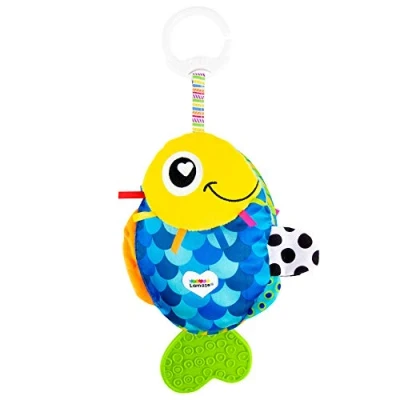 Imagen de LAMAZE L27197 Flip The Fish Clip and Go Pram, Juego sensorial, Regalo Ideal para bebés nuevos Padres, Juguete recién Nacidos, Adecuado niños y niñas de 0 a 24 Meses, Rojo