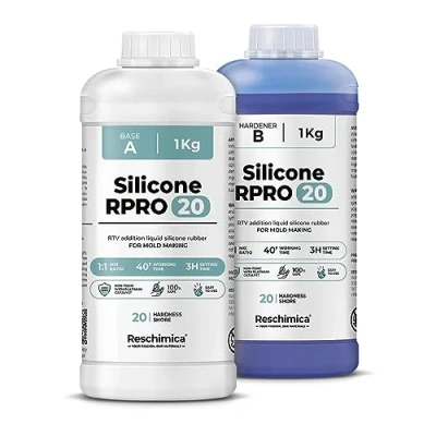 Imagen de Silicona Líquida para la Fabricación de Moldes R PRO 20, No Tóxica Y Rápida 1:1 Caucho Resina DIY, Fundición, Manualidades (2 kg)