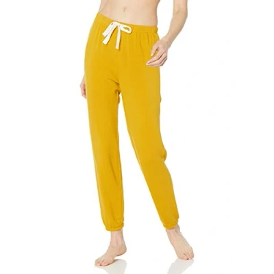 Imagen de Amazon Essentials Pantalón de Pijama Tipo Jogger Tejido Rizo Ligero para Estar en Casa (Disponible Tallas Grandes) Mujer, Amarillo Oscuro, S