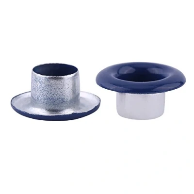 Imagen de ojales de metal, 4 colores, 100 juegos metálicos 5 mm, hebilla cuero, accesorios ropa para manualidades (azul oscuro)