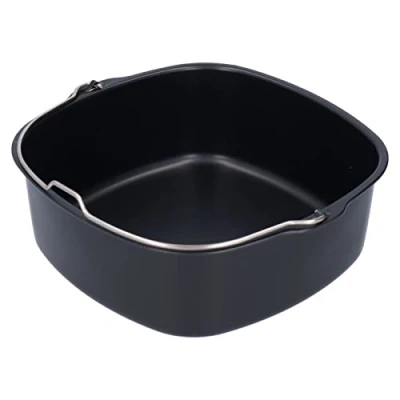 Imagen de accesorios cuadrados para freidora de aire, molde hornear freidoras pasteles, hierro, barril para(22cm)