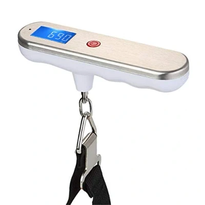 Imagen de Escala de Equipaje Digital precisa para Colgar en el Viaje Balanza Mano portátil 110 LB / 50 kg con Correa, Pantalla LCD, función Tara, 4 Unidades (LB, g, Onza, kg) (A19 Correa)