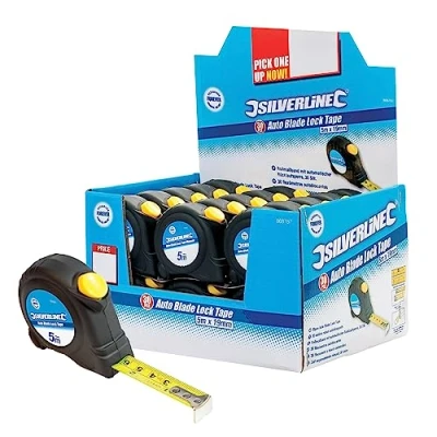 Imagen de Silverline Tools 868787 Juego de cintas métricas con bloqueo automático, Multicolor, 5mx19mm (30 unidades)