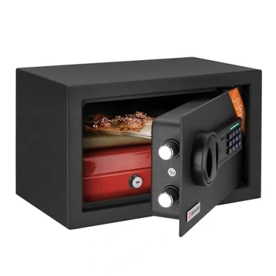 Imagen de Brihard Home Caja fuerte electrónica compacta para el hogar 20 x 31 cm con código digital, LED Acabado resistente a los arañazos