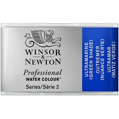 Imagen de Winsor &amp; Newton Acuarela Profesional Pintura de Acuarela, Alta Luminosidad, Resistente a la Luz, Calidad Archivo, Godet, Color Ultramar (Matiz Verde)