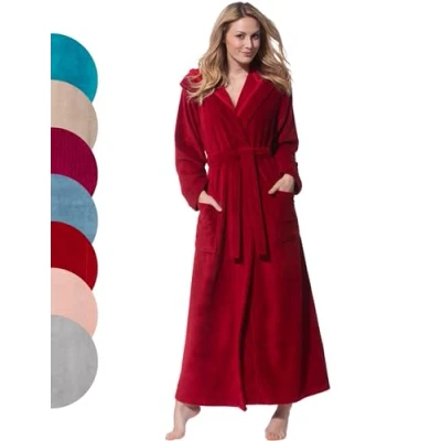 Imagen de Morgenstern Albornoz Mujer Largo con Capucha Albornoces Rojo Talla S Bata de Baño