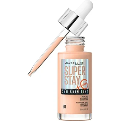 Imagen de Maybelline New York Super Stay Skin Tinte, nro. 20 Base de maquillaje larga duración con vitamina C, fórmula vegana