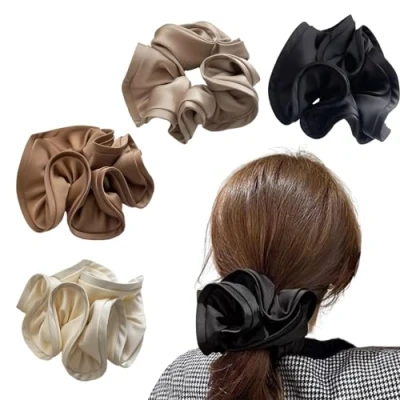 Imagen de KRYMSON 4 gomas para el pelo grandes mujer,gomas francesas,gomas elásticas grandes,gomas extra grandes, mujer,adecuadas mascaradas