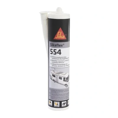 Imagen de Sika sikaflex 554, bianco adesivo multiuso ideale per camper elevata elasticità resistente agli agenti atmosferici cartuccia da 300ml