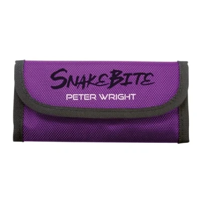 Imagen de RED DRAGON Peter Wright Snakebite Estuche para dardos (triple pliegue), color negro y morado