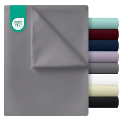 Imagen de Utopia Bedding Sábana Plana Encimera Suave de Microfibra Cepillada (Gris, Cama 180 270 x 290 cm)
