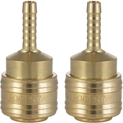 Imagen de Poppstar Juego de 2 Conectores rapidos aire comprimido (hembra), diámetro nominal 7,2 mm con conector (macho) para manguera Ø interior 6mm