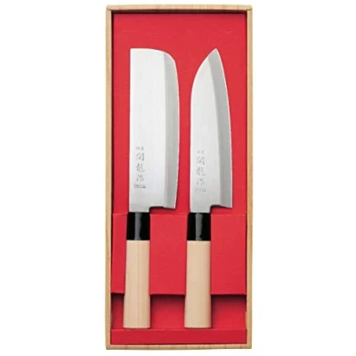Imagen de SekiRyu Juego de 2 cuchillos japoneses Santoku + Nakiri SR600