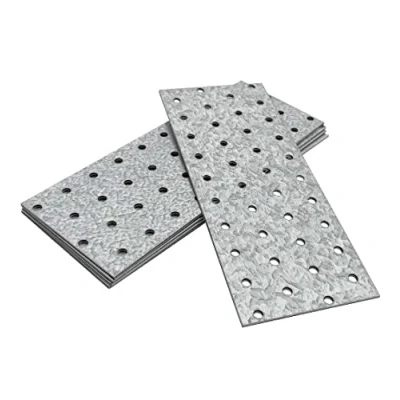 Imagen de OMIDEAS 5 x Placas Perforadas (200 80 2) de Unión Planas Acero Placa montaje Soporte fijación Galvanizado