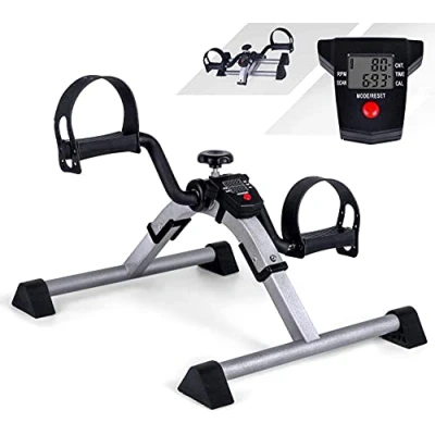 Imagen de Mini Bicicleta Estatica, Pedaleador Estaticos, Máquinas de Piernas, Ejercitador Pedal para Entrenamiento Brazos y Piernas LCD Pantalla Resistencia Ajustable
