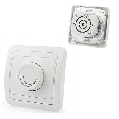Imagen de HUKITECH Regulador de intensidad 600W Enchufe Interruptor Pulsador Función giratoria
