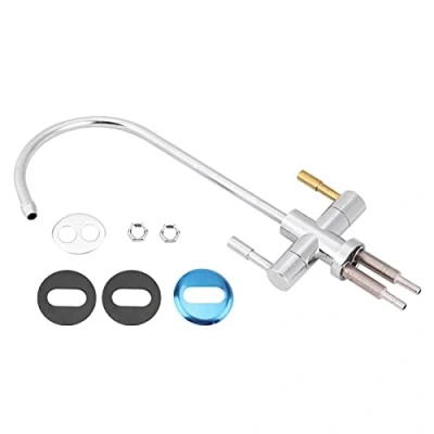 Imagen de YUMILI grifo, grifo de cocina acero inoxidable 1/4 pulgadas con doble agujero, fregadero cromado ósmosis inversa, filtro agua potable para baño y