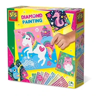 Imagen de SES Creative Pintura de Diamantes Animales Felices, Multicolor (14701)