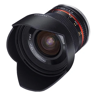 Imagen de Samyang F1220509101 Objetivo fotográfico CSC Mirrorless para Micro Cuatro Tercios (distancia focal fija 12mm, apertura f/2 22 NCS CS, diámetro filtro: 67mm), negro