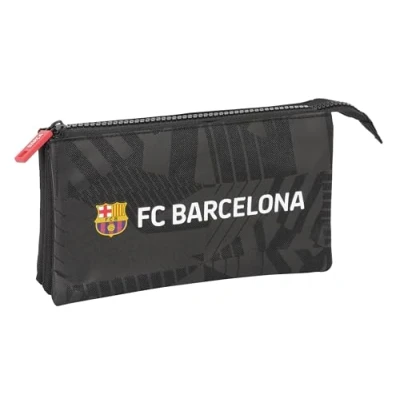 Imagen de Safta F.C. Barcelona Black Portatodo Triple, Estuche Infantil, Niño, Ideal para Niños en Edad Escolar, Cómodo y Versátil, Calidad Resistencia, 22x3x12 cm, Color Negro