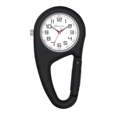Imagen de Ravel Reloj de Cuarzo Mosquetón con Clip para el Cinturón Analógico R1105.03C Negro Azabache