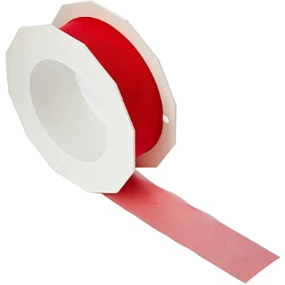 Imagen de C.E. PATTBERG SHEER cinta regalo de organza color rojo, 25 m decorativa para envolver regalos, mm ancho, decoración y manualidades versátiles creativas