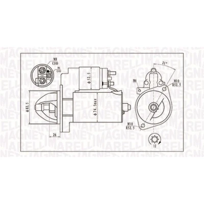 Imagen de MAGNETI MARELLI 063721410010 Motor de arranque 12 1,7 MERCEDES BENZ: CLK Coupé, Clase C Berlina, E Berlina