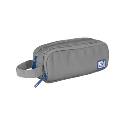 Imagen de Oxford B Smart, Estuche Escolar 3 Compartimentos, Goma Elástica, Material Reciclado RPET, Color Gris