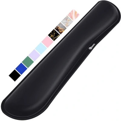 Imagen de Gimars Reposamuñecas Teclado, Reposa Muñecas Espuma con Memoria para Teclado Ergonómico Sedoso, Alivio del Dolor, Ordenador Gaming Gamer Oficina PC, Negro 1