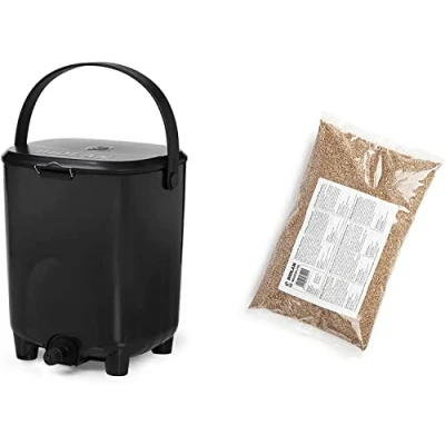 Imagen de Biolan Bokashi Juego de iniciación para cubos (incluye salvado 1 kg), color negro