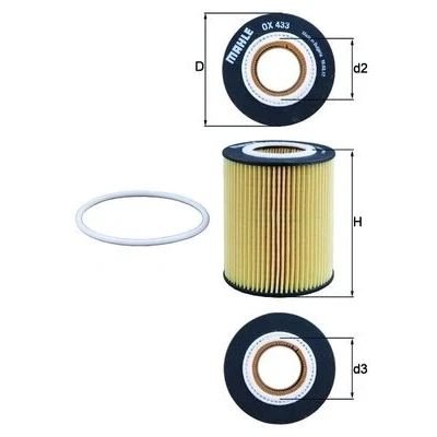 Imagen de MAHLE ORIGINAL OX 433D Filtro de aceite Cartucho filtrante VOLVO: S80 II, XC60 I, XC90 LAND ROVER: Freelander 2 SUV