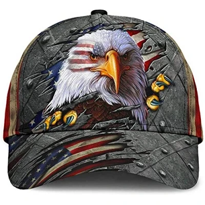Imagen de Gorras De Béisbol Hierro La Bandera Americana del Águila Gorra Visera Clásico Sombrero Motocicleta Algodón Hip Hop para Caza, Hombres, Mujeres