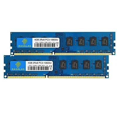 Imagen de Kit de 8 GB (2 x 4 GB) PC3 10600U DDR3 10600 1333MHz 4GB 2Rx8 240 pines UDimm CL9 1.5V Módulo memoria RAM escritorio