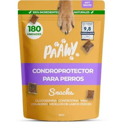 Imagen de Paawy Condroprotector Perros con Glucosamina, Condroitina, MSM I para Las Articulaciones de Antiinflamatorio Artrosis Joint Care for Dogs 250g Salmón