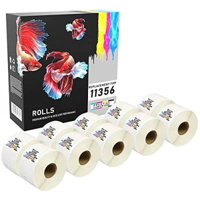 Imagen de Prestige Cartridge 11356 Cinta para impresoras de etiquetas Dymo (89 mm x 41 mm, 10 rollos, 300 autoadhesivas por rollo)