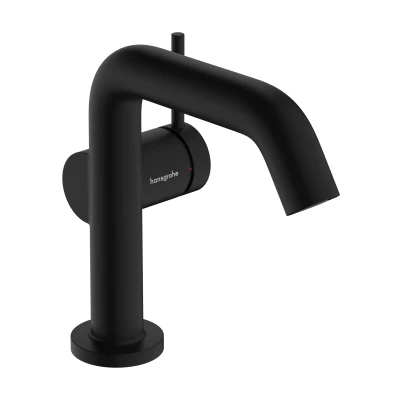 Imagen de hansgrohe Tecturis S Fine grifo lavabo con vaciador automático, ahorro de energía (CoolStart), monomando 112 mm, mezclador agua (EcoSmart+), negro mate, 73323670