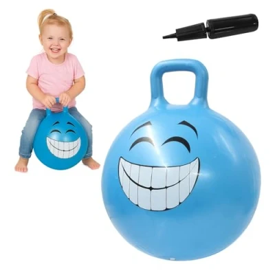 Imagen de Jamara 450mm 460458 Pelota saltarín Smile Mejora el Equilibrio y Capacidad motora, Robusto Resistente, Peso sostenible 50 Kg, Color Azul (460458)
