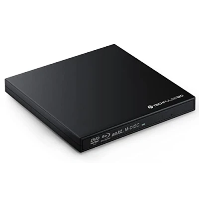 Imagen de techPulse120 USB Tipo C y 3.0 Quemador de BLU Ray Externo M Disc BDXL Unidad 3D Superdrive Blueray BD DVD Ultra Delgado para computadora portátil Ultrabook Windows MacOS Apple iMac Macbook