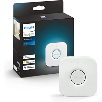 Imagen de Puente de iluminación inteligente Philips Hue Bridge, Compatible con Alexa y Google Home, Blanco