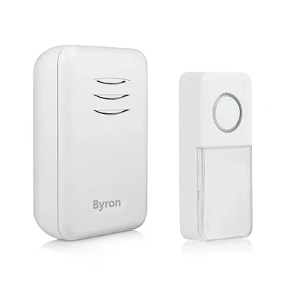 Imagen de Byron DBY 22311NP Kit de timbre inalámbrico, Incluye el puerta y pulsador 80 dB, Volumen melodía ajustables (16 melodías)