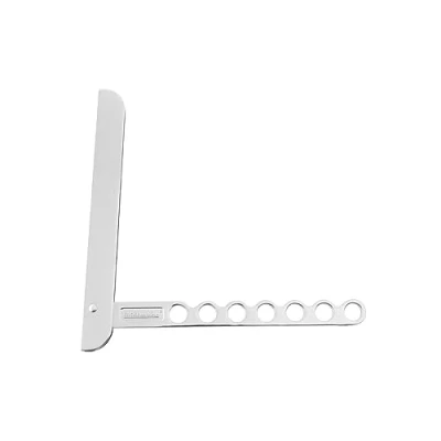 Imagen de Fackelmann Gancho Plegable para Balcón o Armario, Percha Flexible Colgar Ropa, Montaje en Puerta Pared, Capacidad hasta 13 prendas, aluminio plateado, 26,5x2,5 cm, 1ud