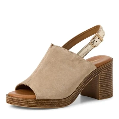 Imagen de Tamaris 28304 44, Sandalia con talón Mujer, Beige, 37 EU