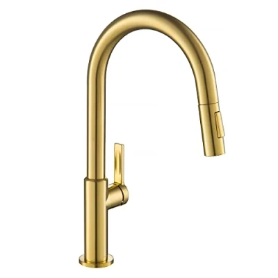 Imagen de Kraus KPF 2820BB Oletto Grifo de cocina desplegable una sola manija, 17 pulgadas, latón cepillado